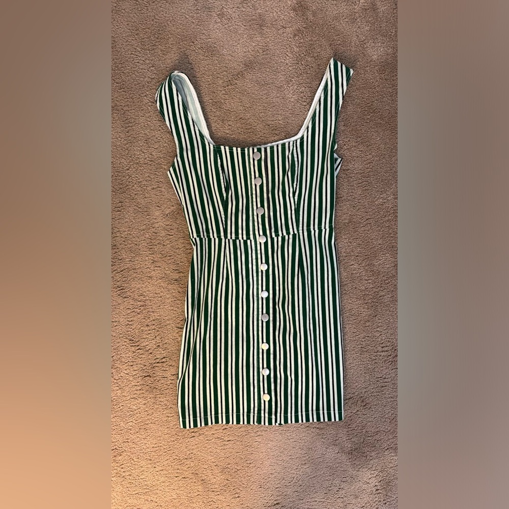 Green stripe dress